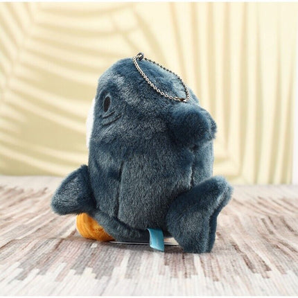 Porte-clés en peluche avec un adorable chat requin et crevette - Décoration adorable pour chambre et sac