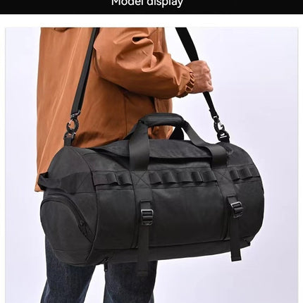 Bolsa de senderismo para acampar al aire libre de gran capacidad para hombres, portátil, cruzada para llevar al hombro, separación de humedad y humedad, almacenamiento para hombres