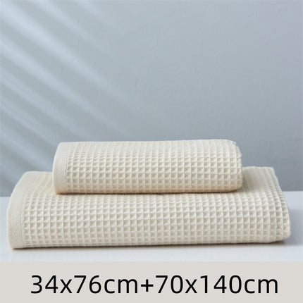 Pure Cotton Japanese-style Absorbent Household Honeycomb Pattern Towel - Wnkrs