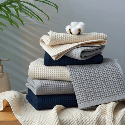 Pure Cotton Japanese-style Absorbent Household Honeycomb Pattern Towel - Wnkrs