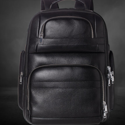 Mochila de viaje de piel auténtica para hombre