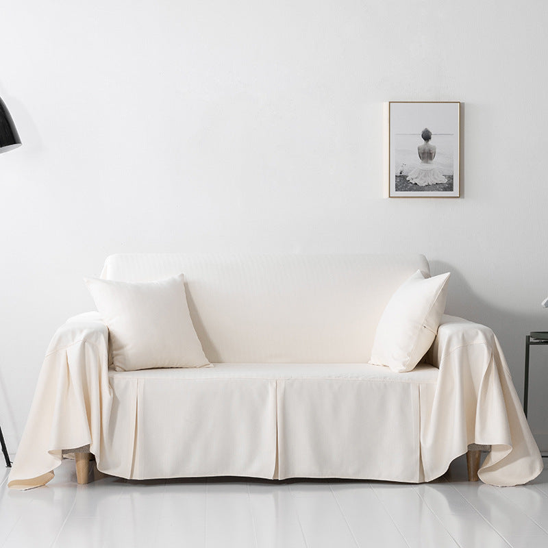 Simple solid color full cover thick sofa towel