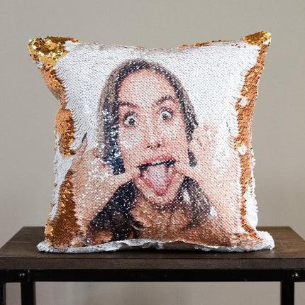 Sequins Throw Pillowcase with Custom Photo - Wnkrs