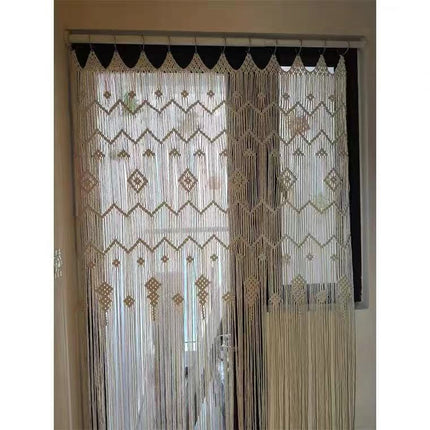 Finished Hoop Door Curtain Bohemian Tapestry Hand Woven Curtain European Style - Wnkrs