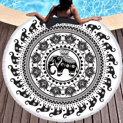 Tie-dye Colorful Digital Printing Microfiber Round Beach Towel - Wnkrs