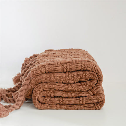 Positive And Negative Woven Tassels Casual Nap Air Conditioning Blanket Shawl Office Blanket Emily - Wnkrs