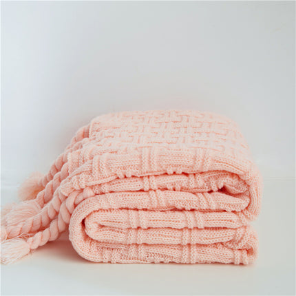 Positive And Negative Woven Tassels Casual Nap Air Conditioning Blanket Shawl Office Blanket Emily - Wnkrs