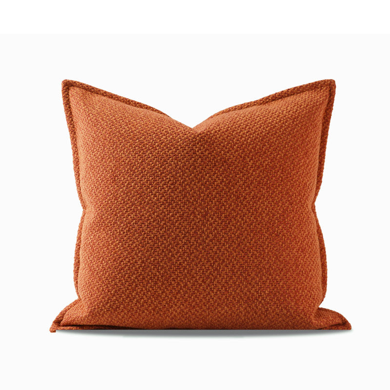 Japanese-style Double-sided Orange-red Cotton And Linen Pillowcase Nordic Pillow Sofa Pillow Model Room