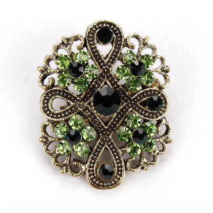 Vintage Crystal Flower Shaped Brooches - Wnkrs