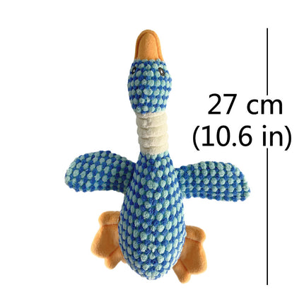 Lindo juguete de peluche con forma de pato que chirría para perros