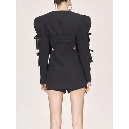 Blazer blanc tendance pour femme avec nœud en diamant