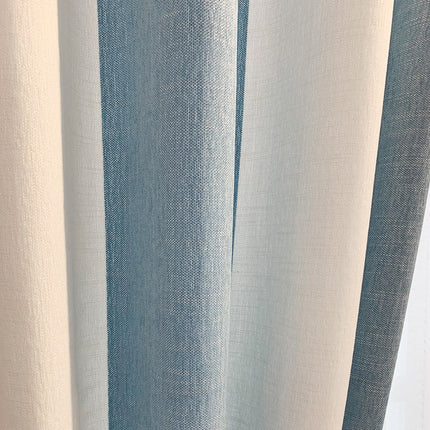 Simple Light Luxury Children's Room Cloud Yarn Blue And White Striped Cloth Chenille Curtain - Wnkrs