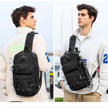 Bolso bandolera deportivo de gran capacidad para exteriores con diseño táctico