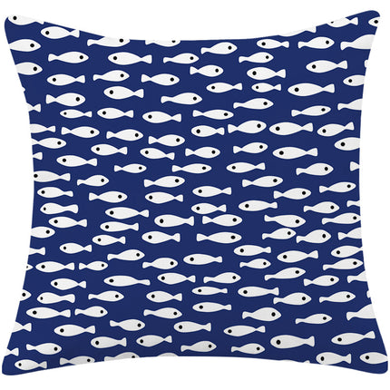 Mediterranean Blue Simple Cotton And Linen Pillow - Wnkrs