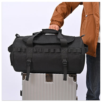 Bolsa de senderismo para acampar al aire libre de gran capacidad para hombres, portátil, cruzada para llevar al hombro, separación de humedad y humedad, almacenamiento para hombres