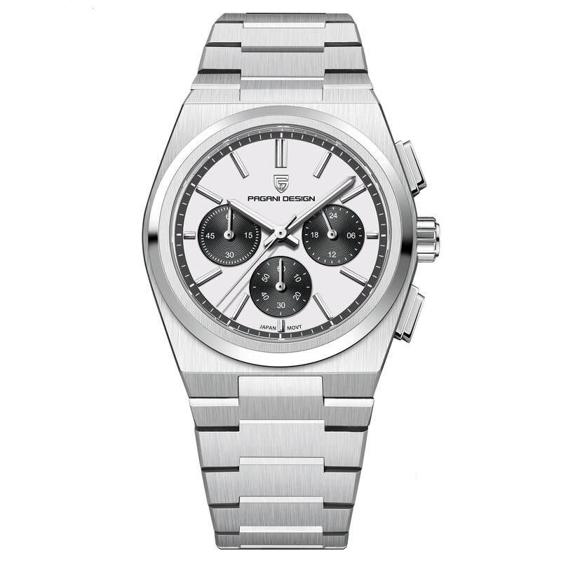Quartz Sports Waterproof Watch with Sapphire Crystal & Stainless Steel Strap