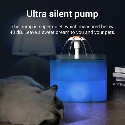 Fuente de agua LED para gatos