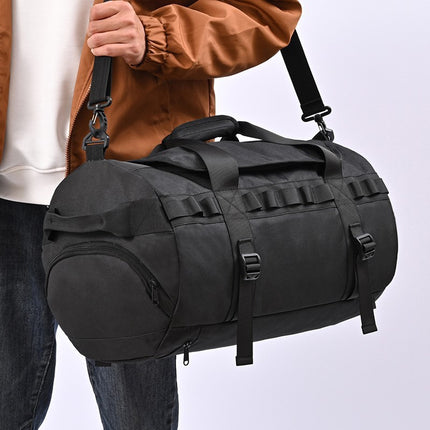 Bolsa de senderismo para acampar al aire libre de gran capacidad para hombres, portátil, cruzada para llevar al hombro, separación de humedad y humedad, almacenamiento para hombres