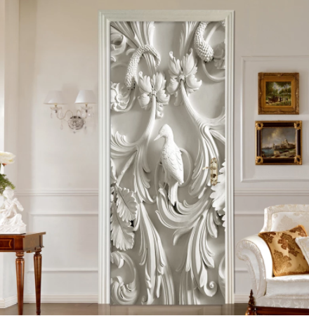 Door Stickers Embossed Visual Stereoscopic PVC Self-adhesive Removable Door Stickersce
