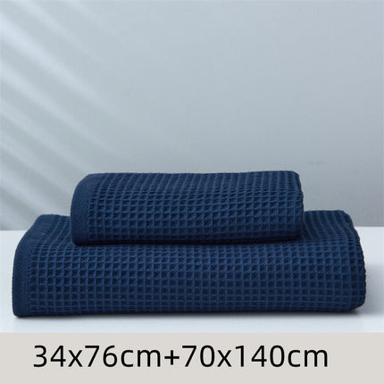 Pure Cotton Japanese-style Absorbent Household Honeycomb Pattern Towel - Wnkrs