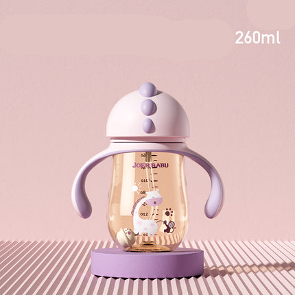 PPSU learning Cup baby drinking cup children's duckbill straw dual purpose with handle type water bottle - Wnkrs