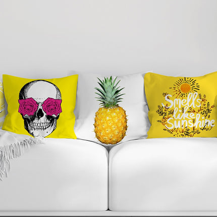 Yellow Print Cushion Cover - Wnkrs