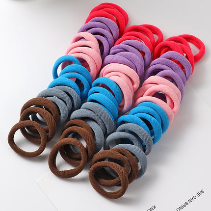 Solid Color Ponytail Holder 50 pcs Set - Wnkrs