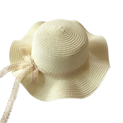 Ribbon Wavy Straw Hat for Kids - Wnkrs