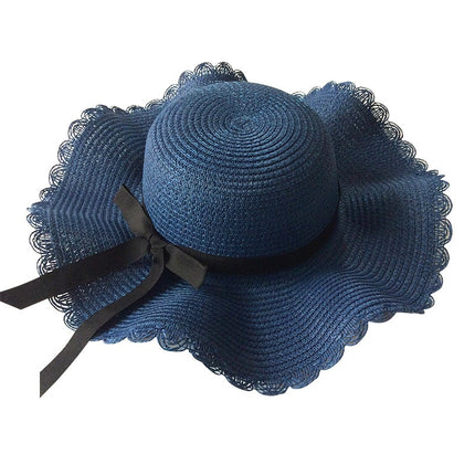 Ribbon Wavy Straw Hat for Kids - Wnkrs