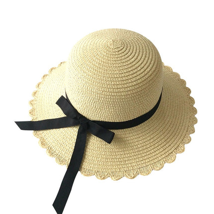 Ribbon Wavy Straw Hat for Kids - Wnkrs