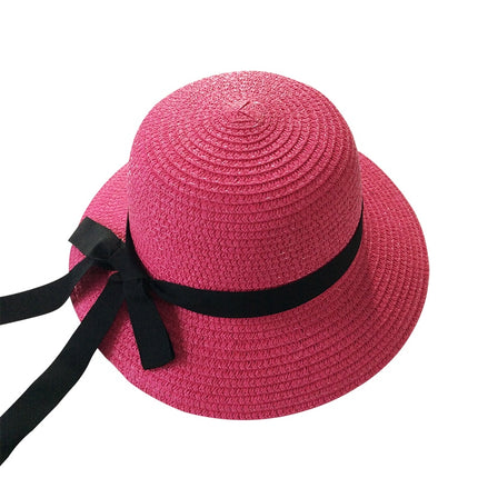 Ribbon Wavy Straw Hat for Kids - Wnkrs
