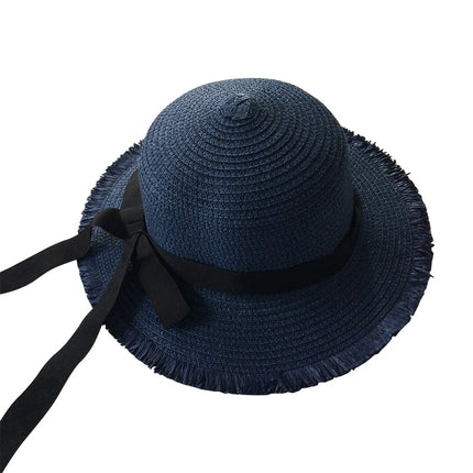 Ribbon Wavy Straw Hat for Kids - Wnkrs