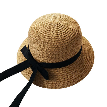 Ribbon Wavy Straw Hat for Kids - Wnkrs