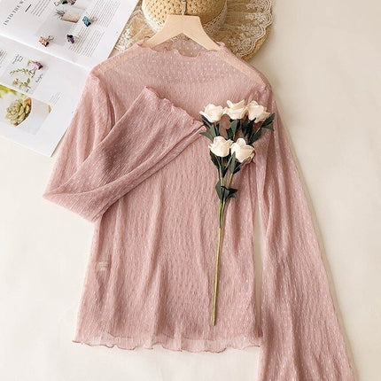 Women's Mesh Lace Blouse - Wnkrs