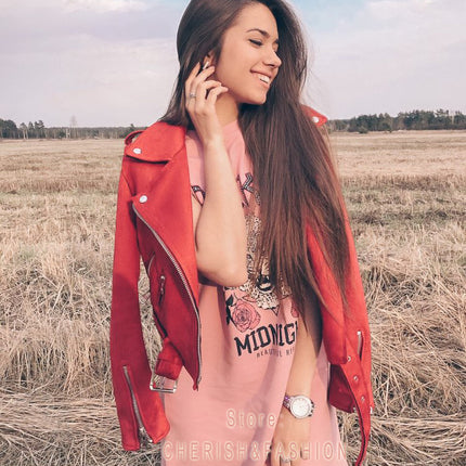 Women's Belted Crop Biker Jacket - Wnkrs