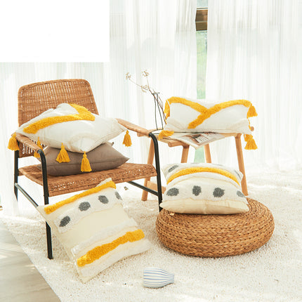 Nordic Moroccan Embroidered Geometric Cushion Cover - Wnkrs