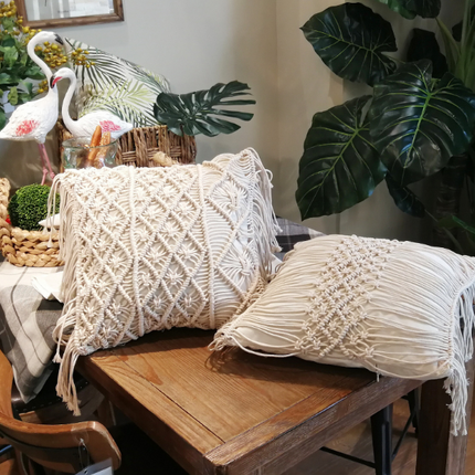 Bohemian Hand-woven Macrame Cotton Cushion Cover - Wnkrs
