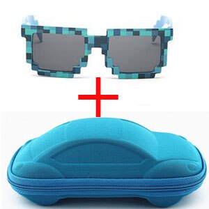 Fashion Kid`s Minecraft Style Sunglasses with Case - Wnkrs