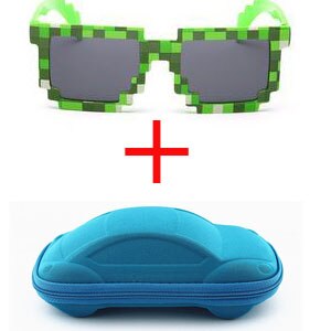 Fashion Kid`s Minecraft Style Sunglasses with Case - Wnkrs