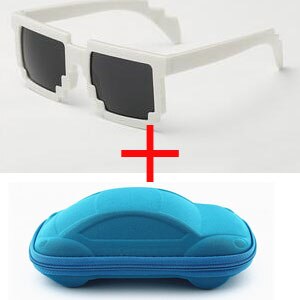 Fashion Kid`s Minecraft Style Sunglasses with Case - Wnkrs