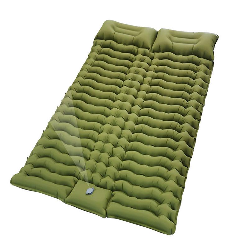 Double Camping Sleeping Pad with Built-In Foot Pump