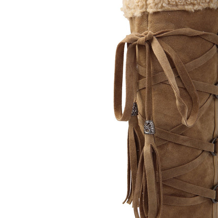 Women's Winter Fur-Trim Suede Boots - Wnkrs