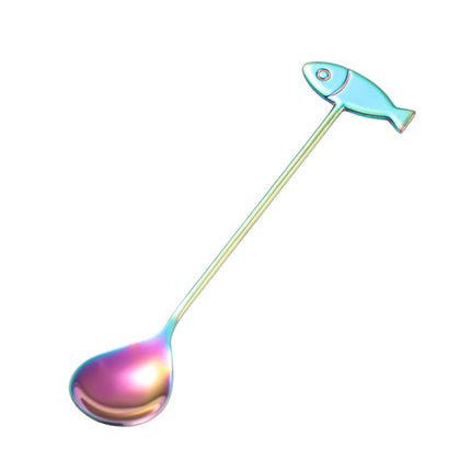 Cuillère à café en acier inoxydable en forme de chat mignon