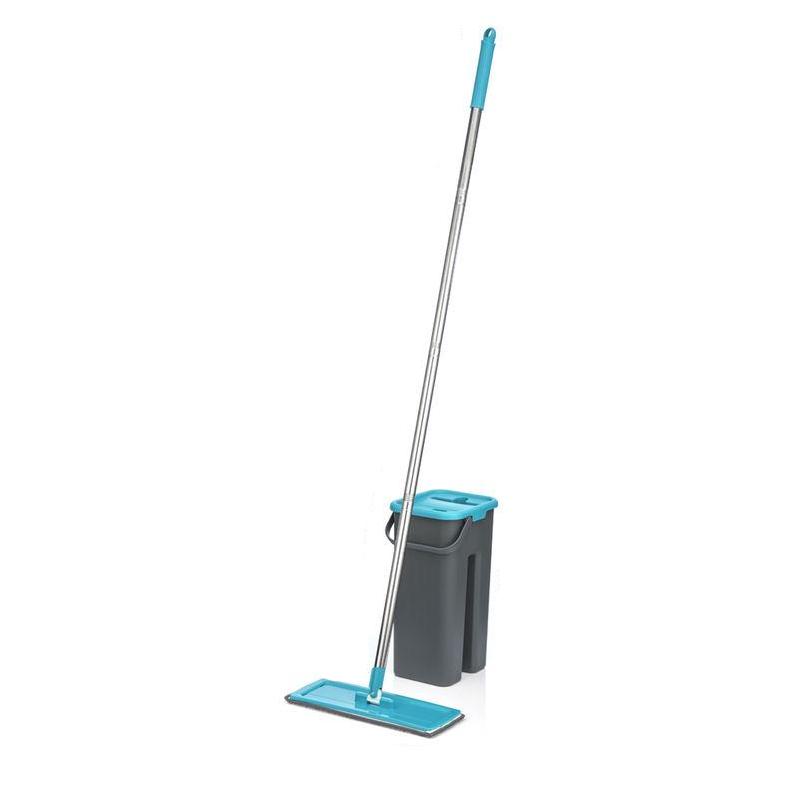 Flat Squeeze Mop and Bucket with Four Pads