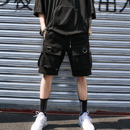 Hip Hop Multi-Pocket Black Shorts for Men - Wnkrs