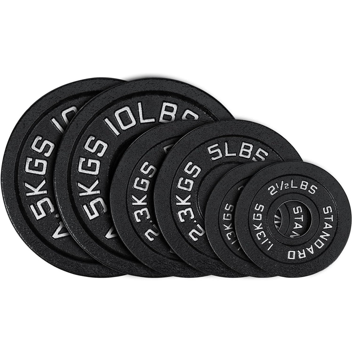 Cast Iron 2-Inch Plate Weight Set for Strength Training, Weightlifting and Crossfit