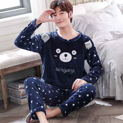 Men's Long Sleeved Warm Pajama Set - Wnkrs