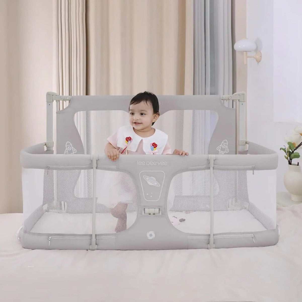 3-in-1 Convertible Baby-to-Toddler Bed with Safety Guardrail