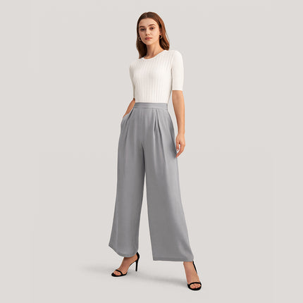 Pantalon large en soie chic