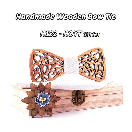 Men's Floral Wood Bow Tie - Wnkrs